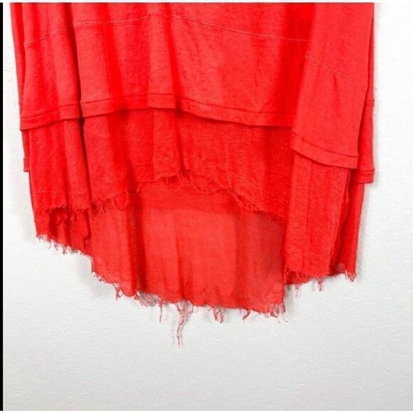 NWT WE THE FREE Hot Peachy Sleeveless Tiered Frayed Hem Tank Size XS - Picture 7 of 10